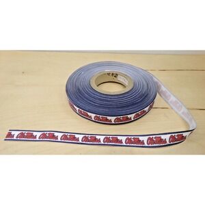 NCAA University of Mississippi Ole Miss 7/8" Grosgrain Ribbon Approx 40 Yds NEW